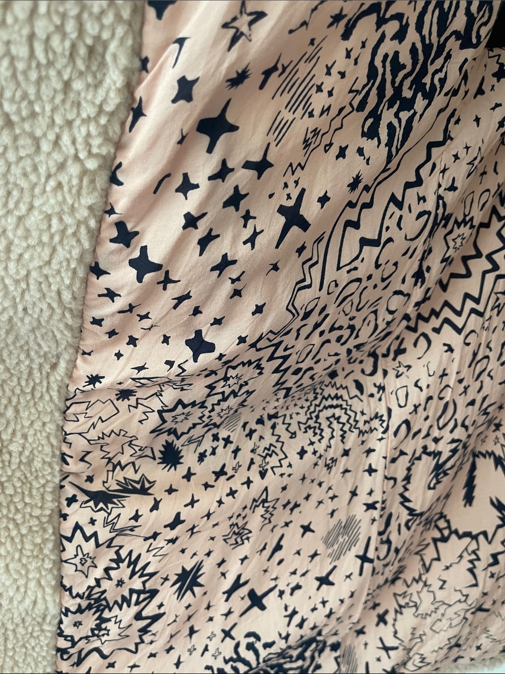 Zadig & Voltaire dusky pink Sherpa Teddy Coat - Picture 2 of 5
